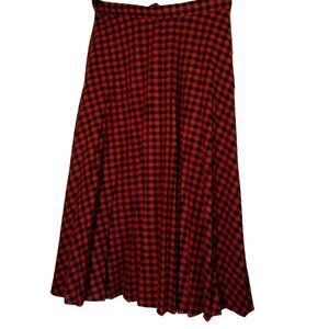 Vinrage rrrrus Russ Togs Shirt Red Black Plaid A Line Size 10 25" Waist Academia